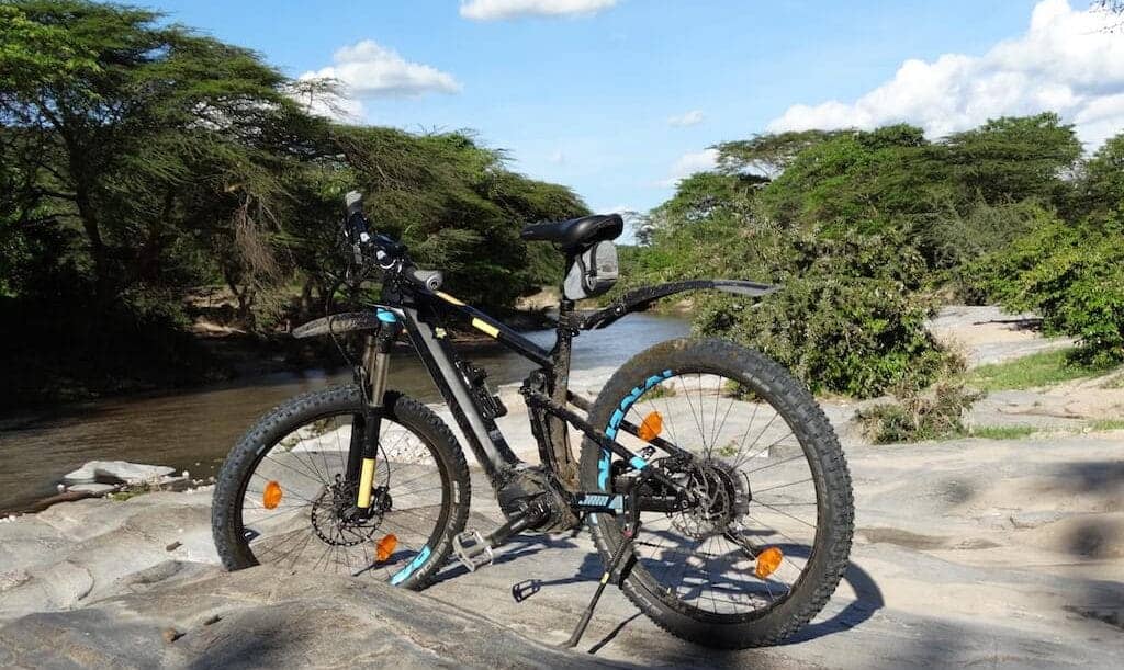 solar powered electric bike during safari